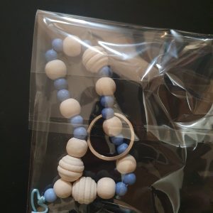 Houten sleutelhanger blauw